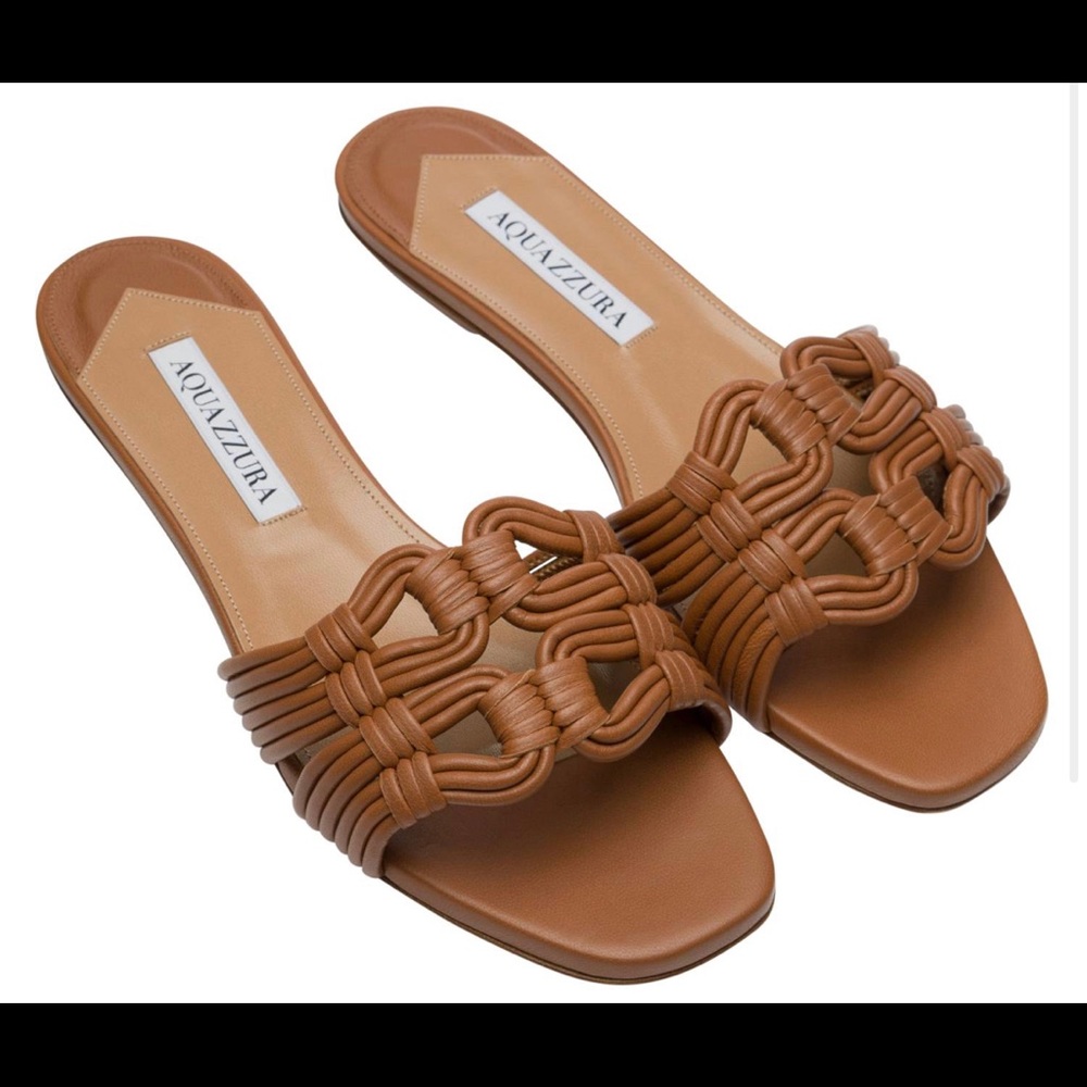 Aquazzura Noah Slide in color Nappa. SZ 38